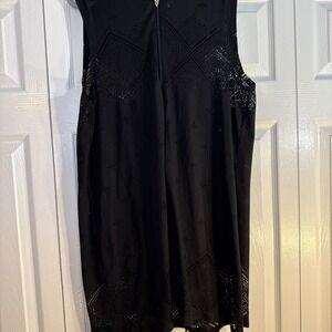 DOTTI Retail $56 Gypsy Swim Cover Up Womens Black Hooded Full Zip Size‎ Large